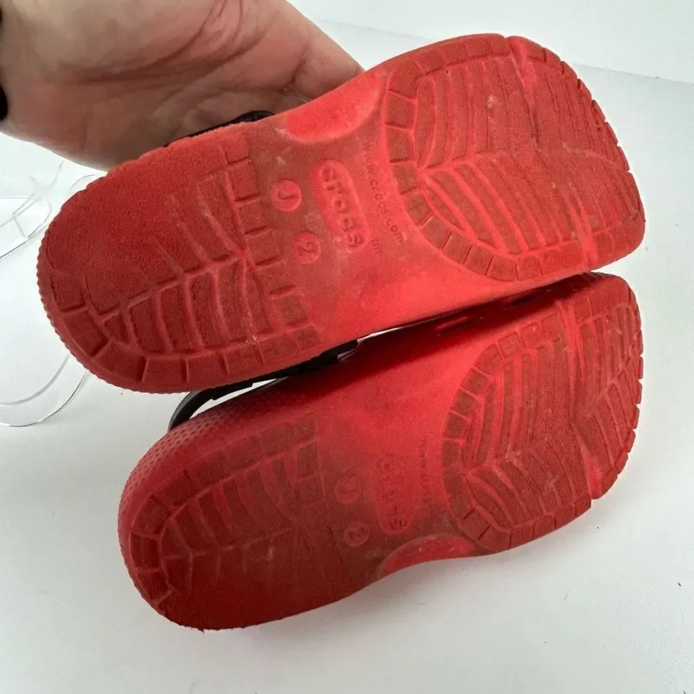 Crocs Minnie Mouse Disney girls red size 2 youth